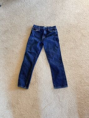 pistola Straight Dark Blue Denim Jeans
